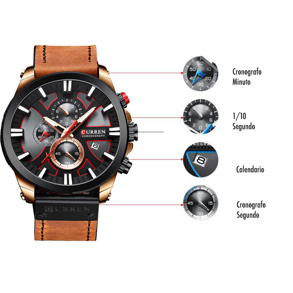 Reloj Curren 8346 Hombre Pulso Cuero