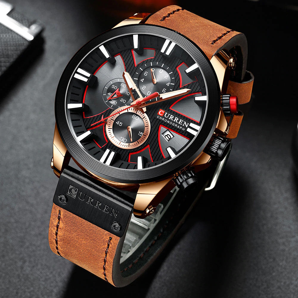 Reloj Curren 8346 Hombre Pulso Cuero